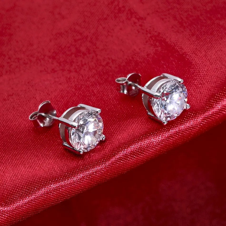 Moissanite stud earrings pair