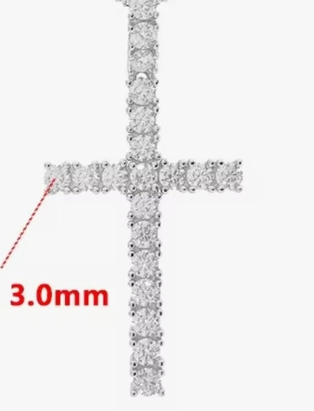 Moissanite cross pendant 2.5mm-4mm